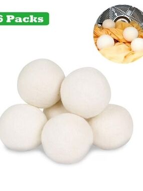 Premium New Zealand Wool Dryer Balls, 6 XL Balls with Cotton Storage Bag